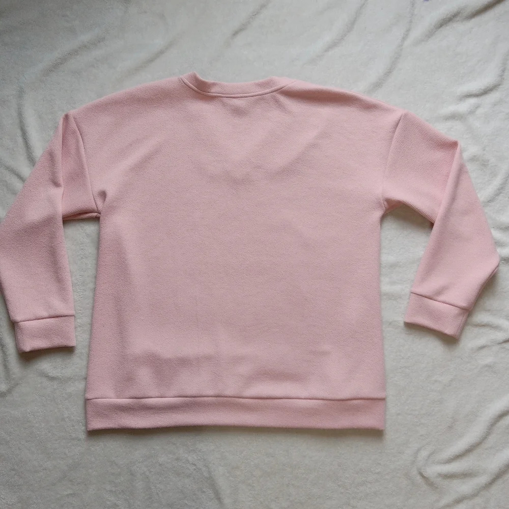 Marc NY by Andrew Marc Pink Longsleeve Ribbed V-neck Pullover Sweater size XXL - Picture 5 of 8